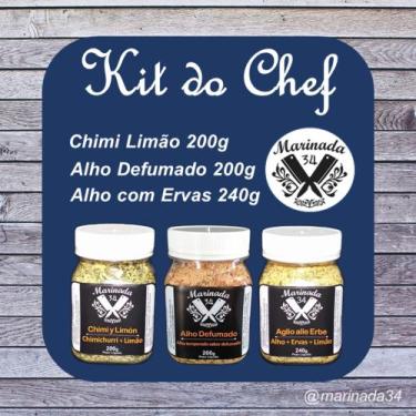 Imagem de Kit do Chef - 03 Temperos Premium - Marinada 34 Temperos Especiais