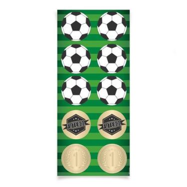 Imagem de Adesivo Redondo para Lembrancinha Festa Futebol - 30 unidades - Cromus