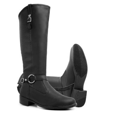 Imagem de Bota Feminina Casual Cano Longo Alto Over The Kneen Salto Baixo Confor