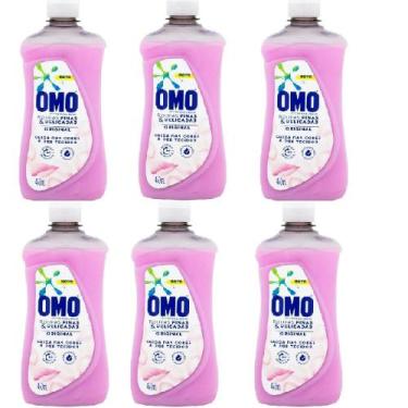 Imagem de Kit 6 Lava Roupas Líquido OMO Roupa Delicada Original 450ml