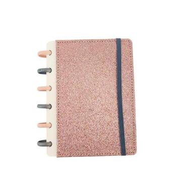 Imagem de Caderno Inteligente Disco Glamour Brilho Glitter Rose Grace - Amor Inf