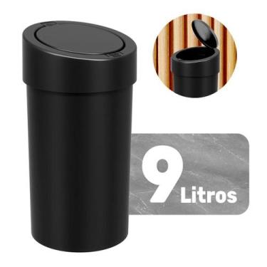 Imagem de Lixeira Grande 9 Litros Abertura Automática Multiuso Cozinha Banheiro 