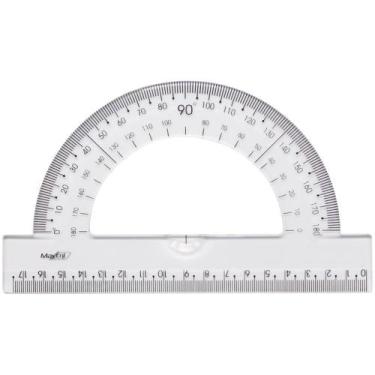 Imagem de Transferidor MAX Premium 180º Cristal 18CM Blister - Waleu