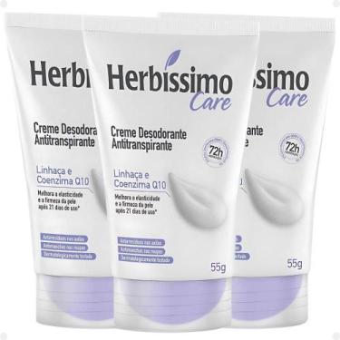 Imagem de Kit Herbíssimo Care Linhaça e Coenzima Q10: 3 Cremes Desodorante 55g -