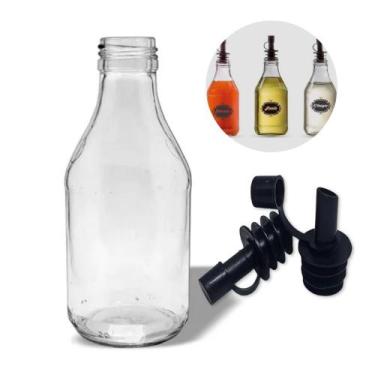 Imagem de 5 Garrafas Coquinho Vidro 200ml Bico Dosador Molho Pimenta - Tykhê, Pr