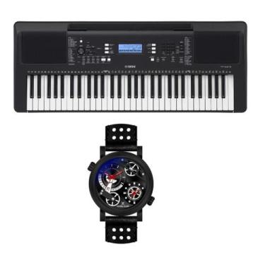 Imagem de Kit Teclado Yamaha Arranjador PSR E373 e Relógio Dk11116-7