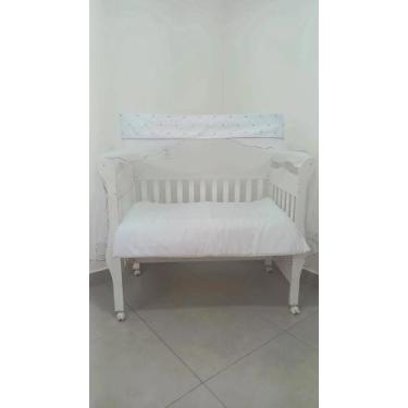 Imagem de Mosquiteiro (cortinado) para berço americano branco com gotas lilas - 