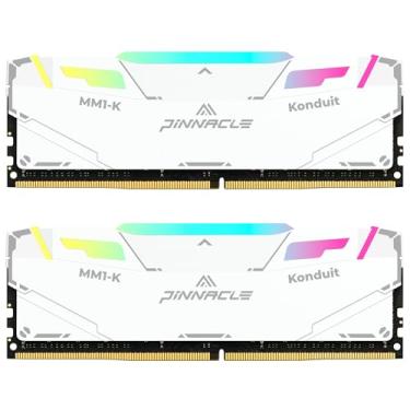 Imagem de Timetec Pinnacle Konduit RGB DDR4 3200MHz PC4-25600 CL16-18-18-38 XMP2.0 Overclocking 1,35V compatível com AMD e Intel Desktop Gaming PC Memory Module RAM (RGB branco, kit de 32 GB (2 x 16 GB))