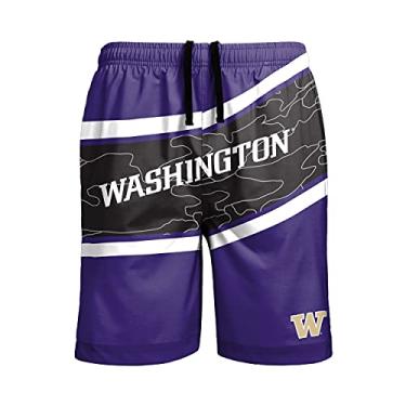 Imagem de Bermuda de natação masculina Washington Huskies NCAA com marca grande - G
