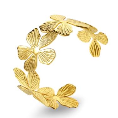 Imagem de LOMISS BRACELETE FOLHEADO A OURO 18K FLORES