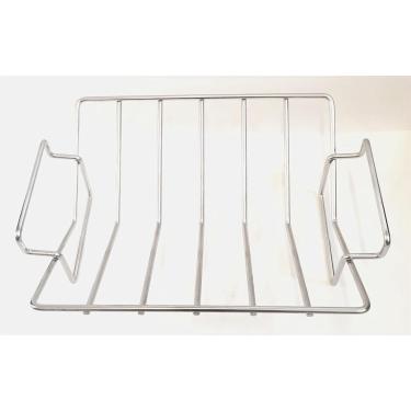 Imagem de Grelhador multiuso de aço inoxidável V-Rack para assar perus, aves e fumar/grelhar - Rack versátil para churrasco para ovo verde grande - fácil de limpar, não tóxico