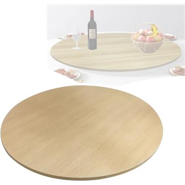 Imagem de Mesa giratória grande Lazy Susan de 40 polegadas para tampo de mesa, bandeja de servir giratória de madeira com base silenciosa, prato de servir mesa de jantar redonda para jantares em famíl