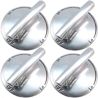 Imagem de AP5668987 PS2375871 7733P410-60, puxadores de queimador de superfície, anel de plástico cromado com aderência antiderrapante, puxadores de substituição, botões de controle, pacote com 4, compatível