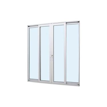 Imagem de Porta de Correr Panorâmica em Alumínio Branco Perfecta Max 215x200x13,