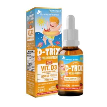 Imagem de D-trix Vitamina D3 Em Gotas 30ml 10mcg Sabor Morango - Flora Nativa do