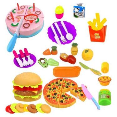 Imagem de Comidinha Brinquedo De Cortar Cozinha Verduras Frutas tiras autocolant
