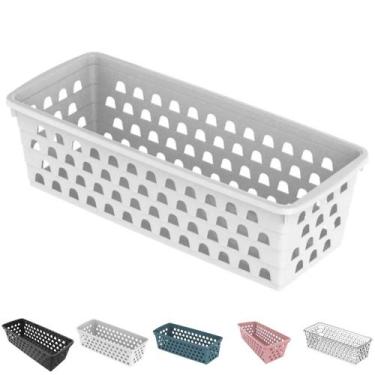 Imagem de Cesto Organizador Multiuso Decorativo Pequeno Comprido p/ Gaveta Armár