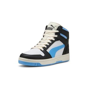 Imagem de PUMA Tênis masculino Rebound Layup Mid Shoes, preto-Team azul-claro fosco marfim, 48, Black-Team, azul-claro, marfim fosco, 46