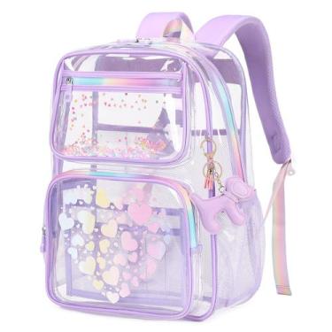 Imagem de Mochila Escolar Transparente MOONBABY Lovely - Roxa