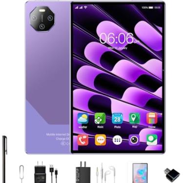 Imagem de Tablet com tela de 11,6 polegadas, 16 GB de RAM + 512 GB de ROM, câmeras de 24 e 32 megapixels, bateria de 12.000 mAh, edição WiFi, Android 13 (Roxo)