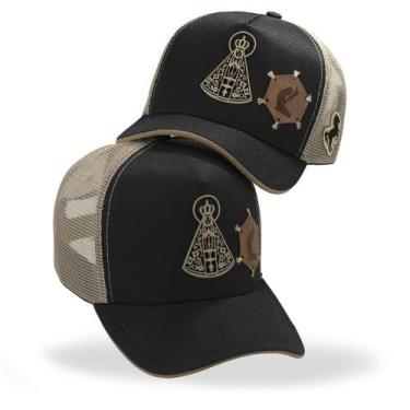 Imagem de Boné Religioso Pampas Country Estampa Exclusiva Nossa Senhora, Preto