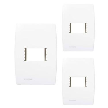 Imagem de KIT 3 Placa 1 Posto Horizontal 4x2 + Suporte Ilus Siemens - Soprano