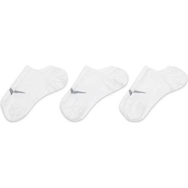Imagem de Nike Meias de treinamento invisíveis com almofada seca (3 pares) (médio, branco)
