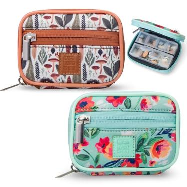 Imagem de Made Easy Kit Estojo de comprimidos – Organizador semanal de medicamentos com caixa removível de vitaminas e suplementos de sete dias – Neoprene premium para bolsa de viagem (azul-petróleo marrom)