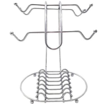 Imagem de Suporte Porta Xícaras e Pires Café Chá Organizador Armário - Nacional