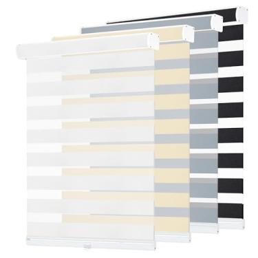 Imagem de Grandekor Persianas Zebra sem fio para janelas, persianas blackout com sistema free-stop, proteção UV com isolamento térmico para cozinha, escritório, quarto, quarto infantil