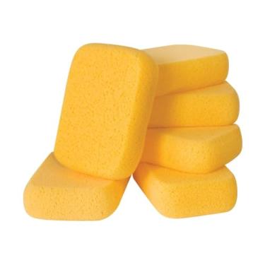 Imagem de Kit 6 Esponjas para Rejunte Amarela Grande, limpeza de pisos, lavagem de Carro