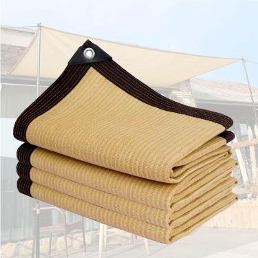 Imagem de Pano De Sombra Bege Com Ilhós Protetor Solar Malha Jardim 3.3ftx6.5ft 6.5ftx9.8ft 9.8ftx13.1ft 13.1ftx13.1ft Rede De Sombra, Rede Resistente A Uv Para Plantas Ao A, Beige, 4mx6m(13.1ftx19.7ft)