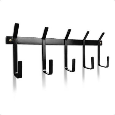 Imagem de Cabideiro Parede Porta Suporte Moderno Bars 5 Ganchos Aço Industrial P