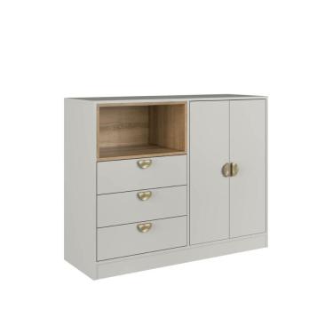 Imagem de Cômoda Infantil Juvenil com 3 Gavetas 2 Portas e Nicho MDP Lille Dl1080 Art In Móveis