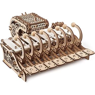 Imagem de UGEARS Puzzle 3D celeste mecânico - casacos para montar instrumentos musicais de piano, caixa de música e xilofone - quebra-cabeças 3D de educação musical - casacos para construir para adultos e