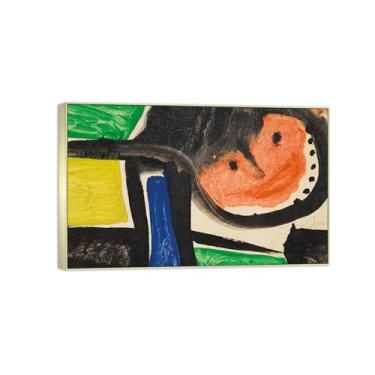 Imagem de Joan Miró Famosas Impressões em Tela-Imagem arte parede lona-Moldura Prata Pintura decoração quarto Sala de estar(sem título 3) 30x50cm-12x19in
