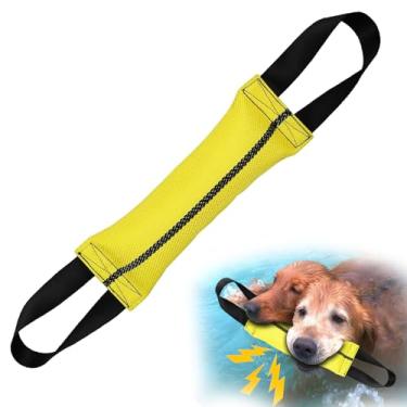 Imagem de ASOCEA Brinquedo para puxar, travesseiro de nylon mordida com 2 alças, brinquedo interativo para cães barulhentos, perfeito para cabo de guerra para cães de médio a grande porte buscar equipamento de