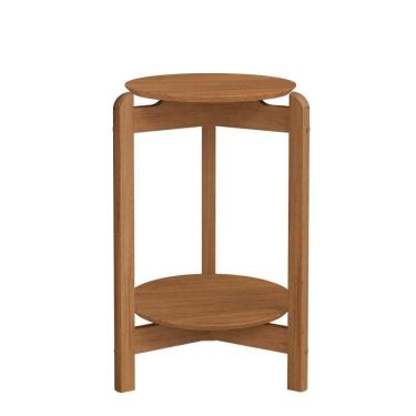 Imagem de Mesa Lateral Lizz Redonda Cedro - Casa D Cedro