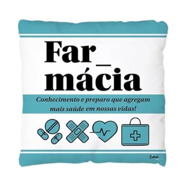 Imagem de Almofada Quadrada Profissão Farmácia 30×30 cm – Personalizada, Decorativa e com Enchimento Macio