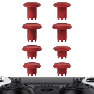 Imagem de eXtremeRate Manípulos Intercambiáveis Thumbsgear Para Controle Ps5 Edge, Tampas De Substituição Analógicos Vermelho Carmim - 4 Alturas, 3 Superfícies Aderência, Sem Base