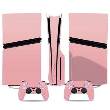 Imagem de Skin Sticker for PS5 Pro Disc Edition, Protective Vinyl Decal Cover Wrap for Console and Controller (Dark Pink)