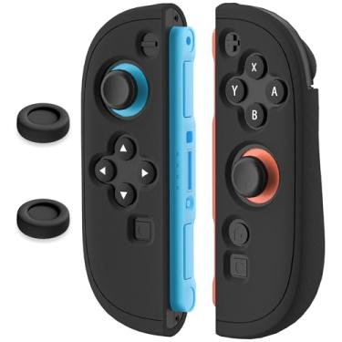 Imagem de FANPL Silicone Case for Nintendo Switch 2 Joycon Controller, Protective Cover for Joycon 2 Soft Shell with 2 Thumb Grips, Comfortable Ergonomic Design & Easy Installation -Thickened Version (Black)