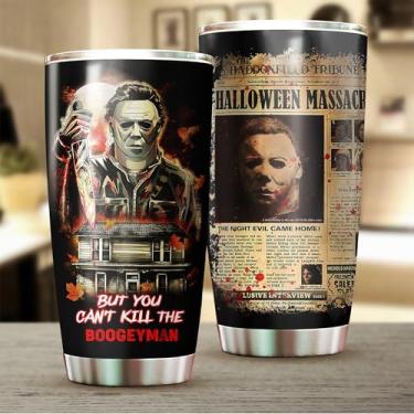 Imagem de Copo inspirado no personagem de terror 590 ml, But You Can't Kill Tumbler The Boogeyman Caneca de aço inoxidável para bebidas quentes e frias, xícara de chá, café gelado, caneca de viagem