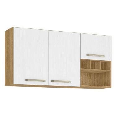 Imagem de Armário Aéreo Ametista 3 Portas E 3 Garrafas 120 Cm Freijó Supremo - Kits Paraná