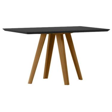 Imagem de Mesa De Jantar 160x90 Cm Mariah Com Vidro Ype Preto – New Ceval