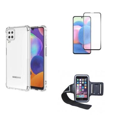 Imagem de Kit Braçadeira Samsung Galaxy M62 + Capa + Película Vidro