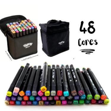 Imagem de Canetinha Touch Canetas de Aquarela Ponta Dupla, 48 cores