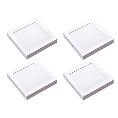 Imagem de Kit 4 Painel Plafon Led Sobrepor Quad Amarela 3000K 24W 29Cm