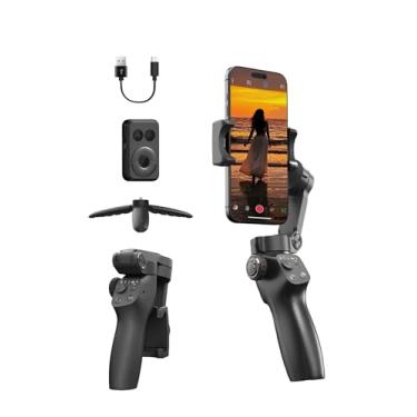 Imagem de FUNSNAP Estabilizador cardan CM8 para iPhone Android, Gimbal de telefone de 3 eixos com controle remoto portátil, dobrável, estabilizador de telefone para gravação de vídeo para Tiktok YouTube Vlog