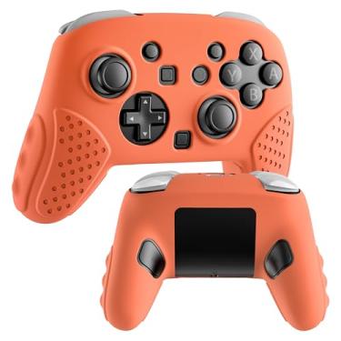 Imagem de FANPL Silicone Case for Nintendo Switch 2 Pro Controller, Soft Full Protective Cover for Switch 2 Pro, Comfortable Ergonomic Grip Design (Orange)